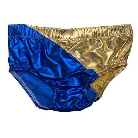 Blue Metallic with Gold Metallic Trunks
