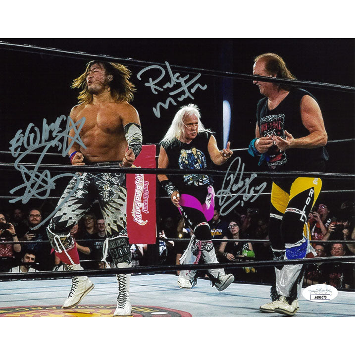 Hiroshi Tanahashi and Rock 'n' Roll Express 8 x 10 Promo - JSA TRIPLE AUTOGRAPHED