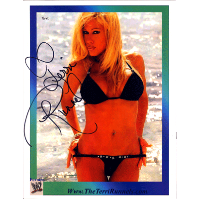 Terri Runnels Autographed Photo - Black Bikini
