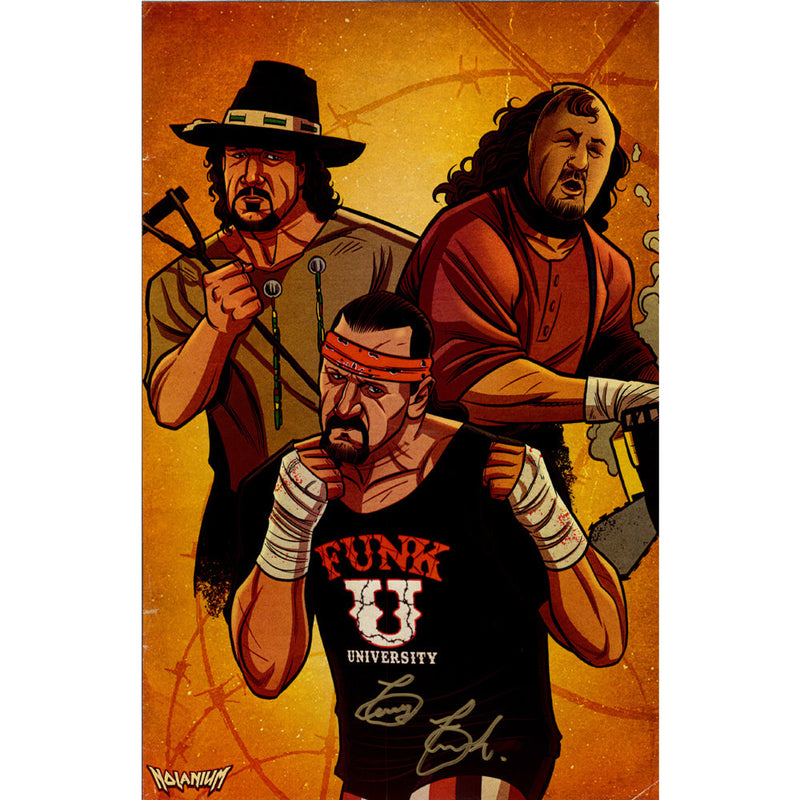 Terry Funk 11x17 Print - JSA AUTOGRAPHED