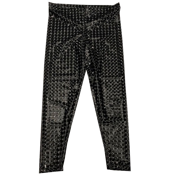 Black 3D Hologram Vinyl Long Tights