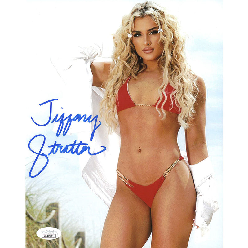 Tiffany Stratton Red Bikini White Shirt 8 x 10 Promo - JSA AUTOGRAPHED