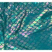 Aqua Green Scale Hologram Long Tights