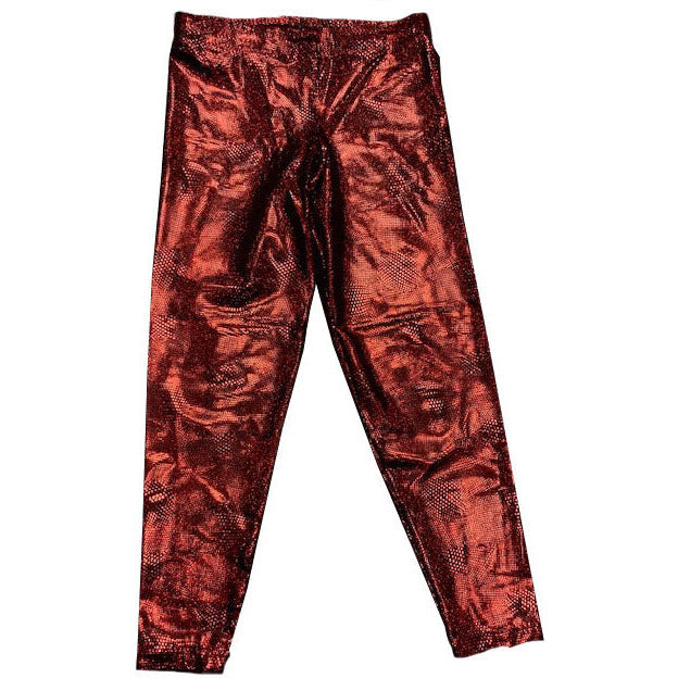 Holographic Foil on Black Long Tights