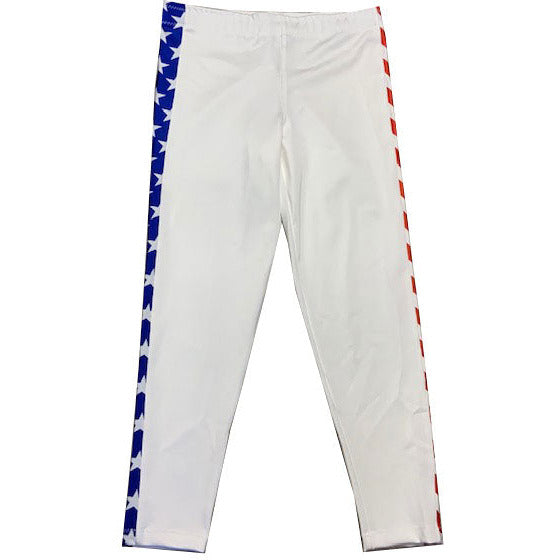 White with Contrasting Stars and Stripes Long Tights
