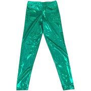 Green Metallic Micro Dot Long Tights