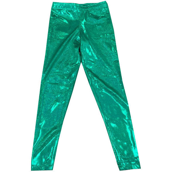 Green Metallic Micro Dot Long Tights