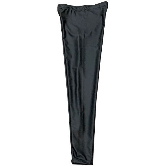 Matte Black Pleather Long Tights