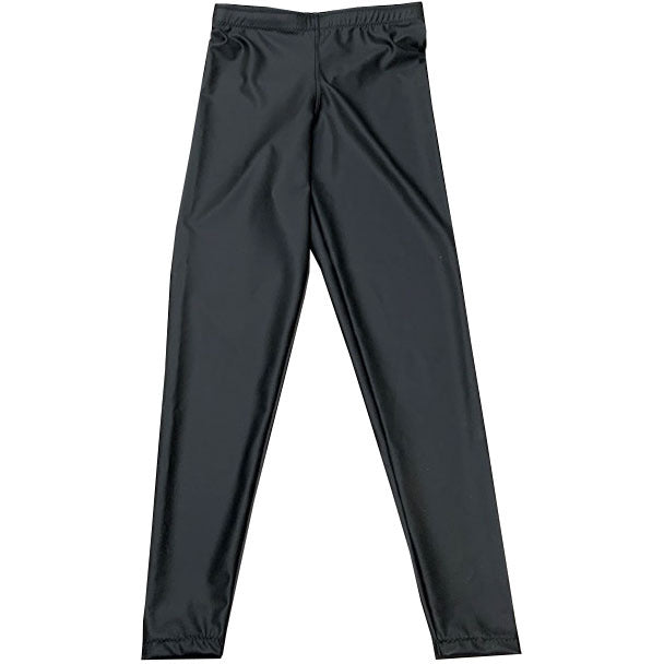 Matte Black Pleather Long Tights