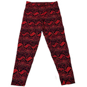 Red Snakeskin Print Spandex Long Tights