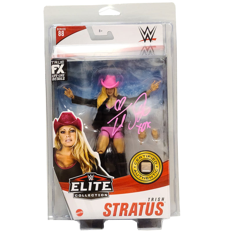 Trish Stratus WWE Elite Series 88 Figure with Protector Case - AUTOGRAPHED