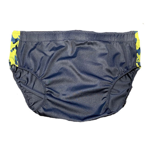 Dark Grey with Yellow-Blue Camo Contrasts Trunks