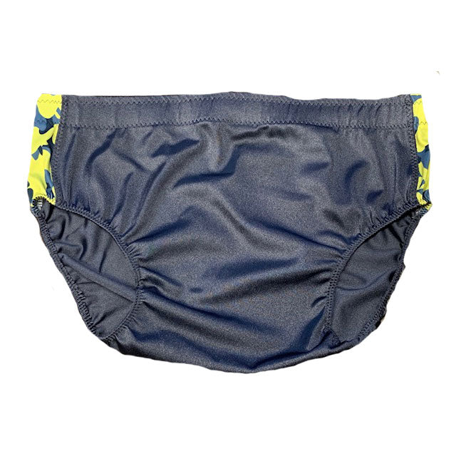 Dark Grey with Yellow-Blue Camo Contrasts Trunks
