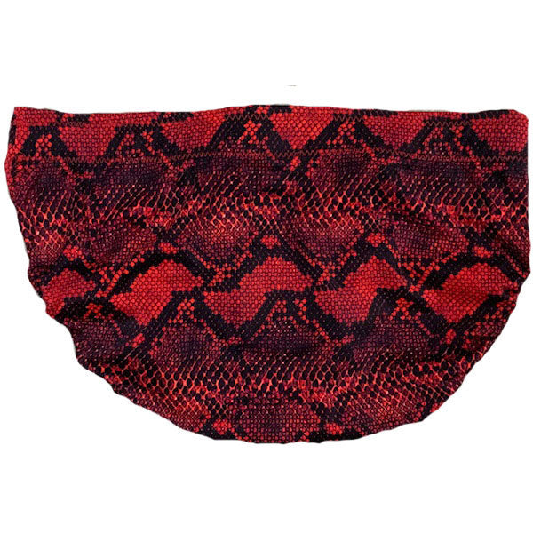 Red Snakeskin Print Spandex Trunks