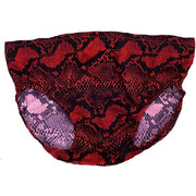 Red Snakeskin Print Spandex Trunks