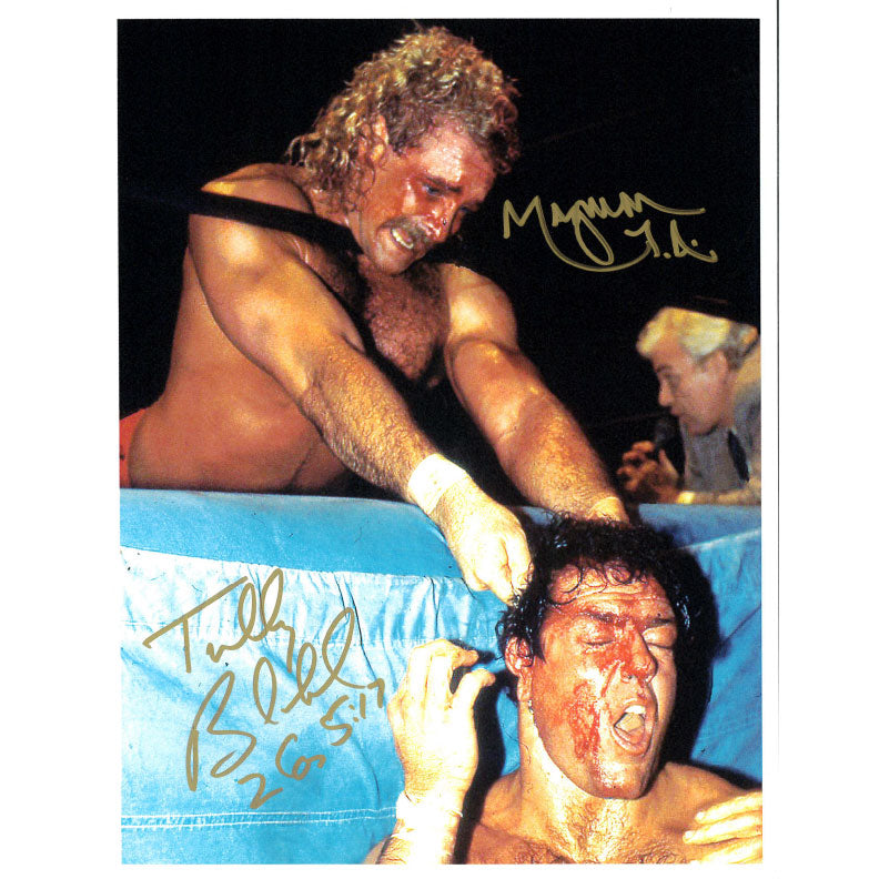 Tully Blanchard vs Magnum TA Bloody 8.5 x 11 Promo - DUAL AUTOGRAPHED