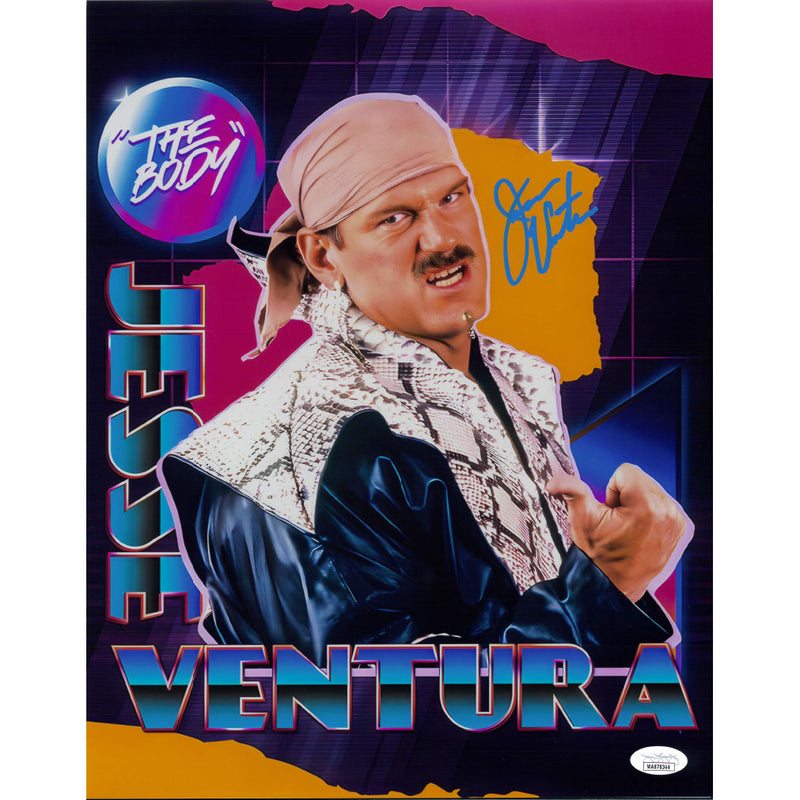 Jesse Ventura The Body METALLIC 11 x 14 Poster - JSA AUTOGRAPHED