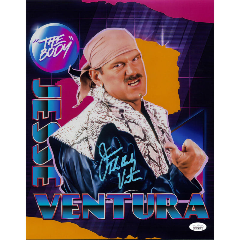 Jesse Ventura The Body METALLIC 11 x 14 Poster - JSA AUTOGRAPHED