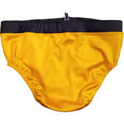 Yellow with Dark Gray Waistband Trunks