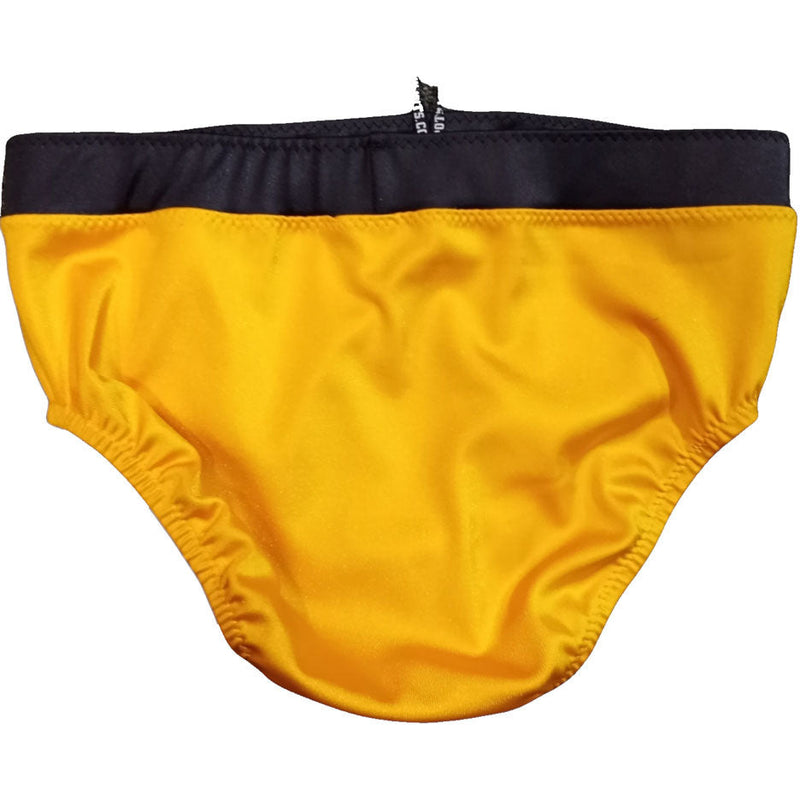 Yellow with Dark Gray Waistband Trunks