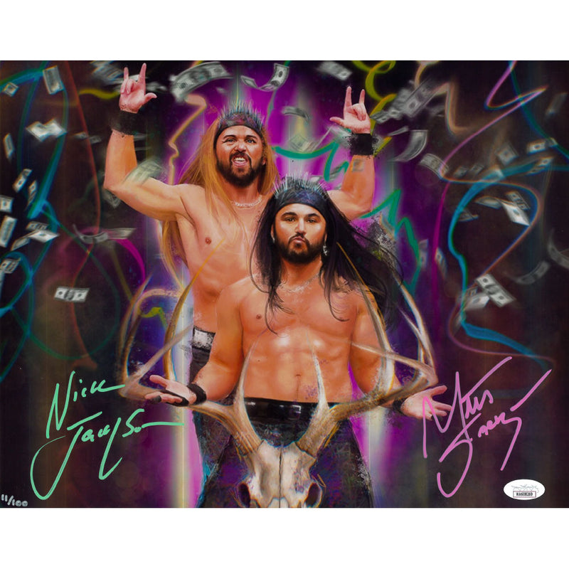 Young Bucks Melcole Art Metallic 11 x 14 Poster - JSA DUAL AUTOGRAPHED