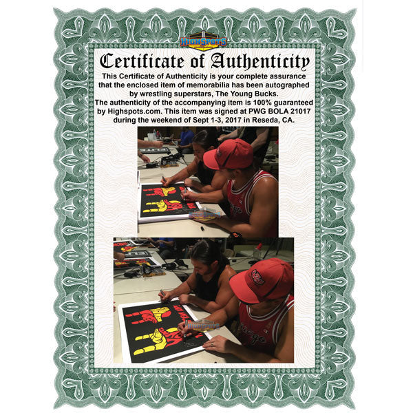 Young Bucks 18x24 AUTOGRAPHED Poster