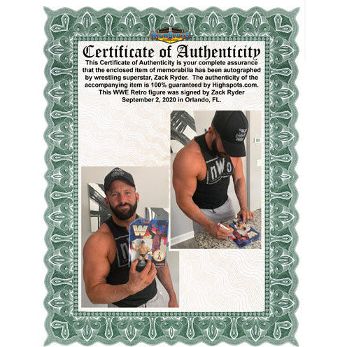 Zack Ryder WWE Retro Mattel Figure - AUTOGRAPHED