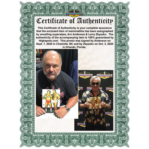 Arn Anderson and Larry Zbyszko Promo - AUTOGRAPHED